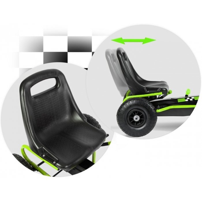 Ricokids Kart cu pedale si roti gonflabile Gokart rk 594 verde