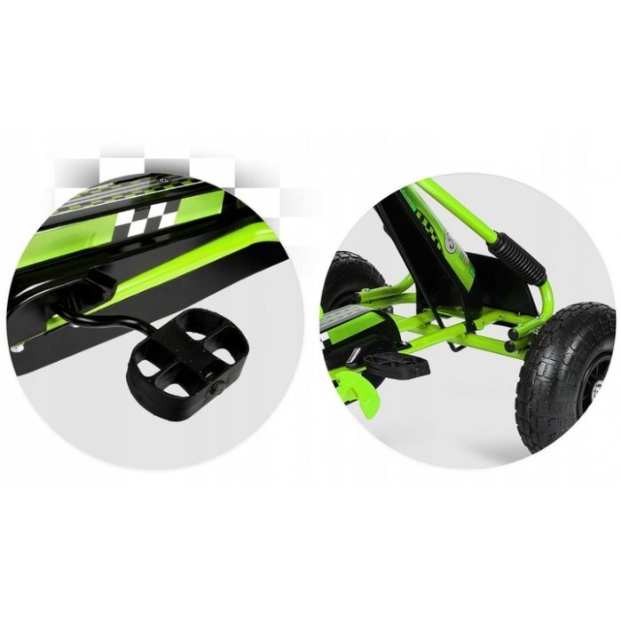 Ricokids Kart cu pedale si roti gonflabile Gokart rk 594 verde