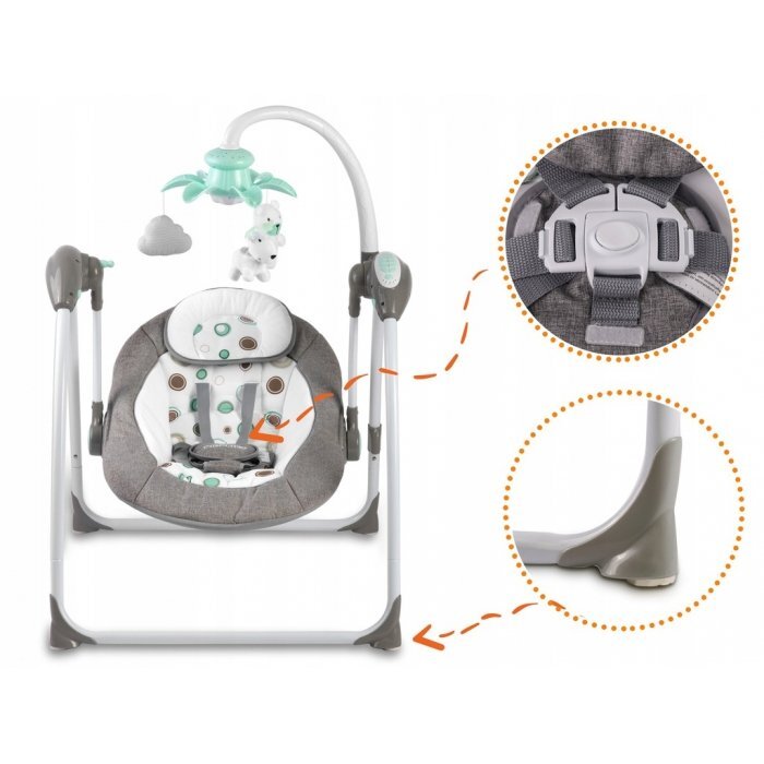 Ricokids Leagan electric cu muzica Premium 7322 Gri