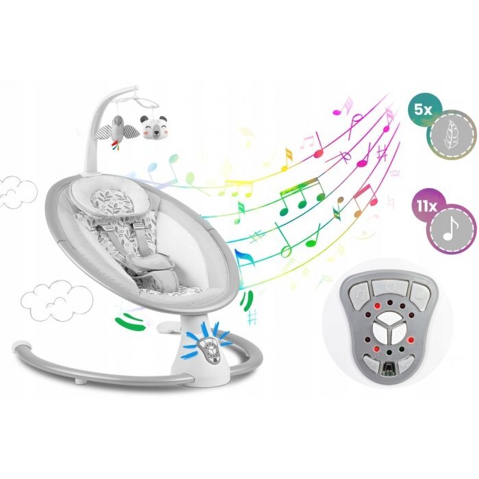 Ricokids Leagan electric cu vibratii muzica si jucarii Gri