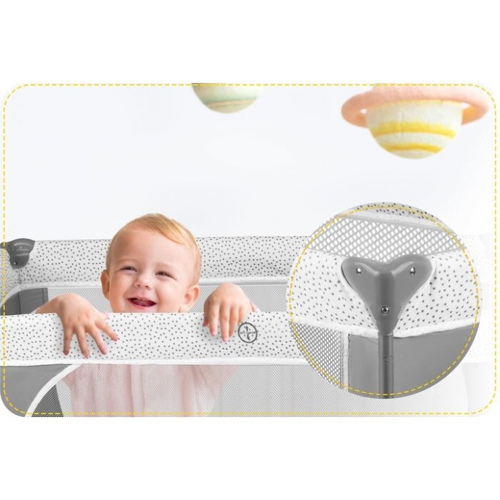 Ricokids Patut pliabil 125 x 65 x 78 cm gri