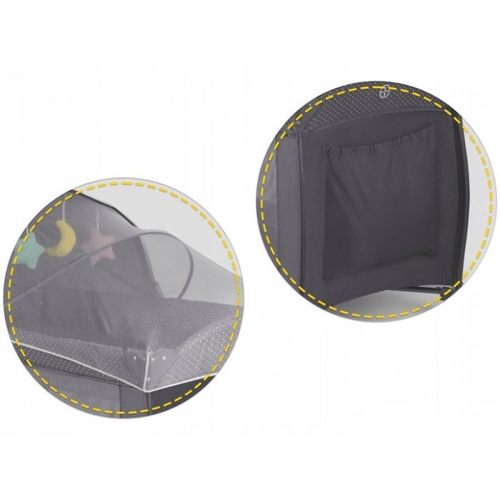 Ricokids Patut pliabil RK-242 antracit cu intrare laterala bara de jucarii organizator si plasa de insecte
