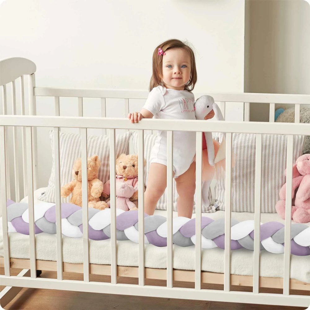 Ricokids Protectie laterala impletita pentru patut cu umplutura antialergica 3metri din plus MovGri