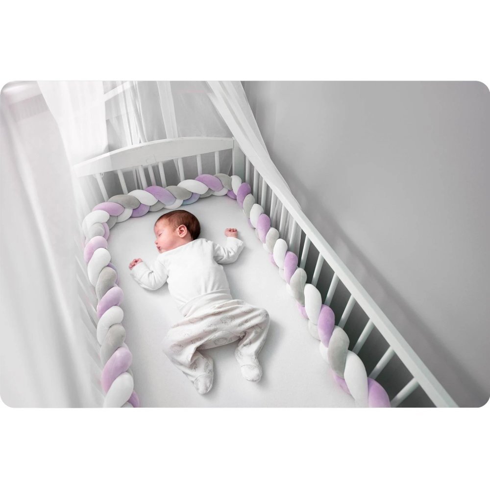 Ricokids Protectie laterala impletita pentru patut cu umplutura antialergica 3metri din plus MovGri