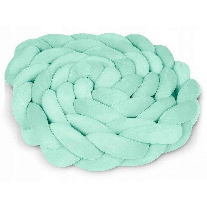 Ricokids Protectie laterala impletita pentru patut Mint 3metriinaltime 11.5 cm din plus cu umplutura antialergica