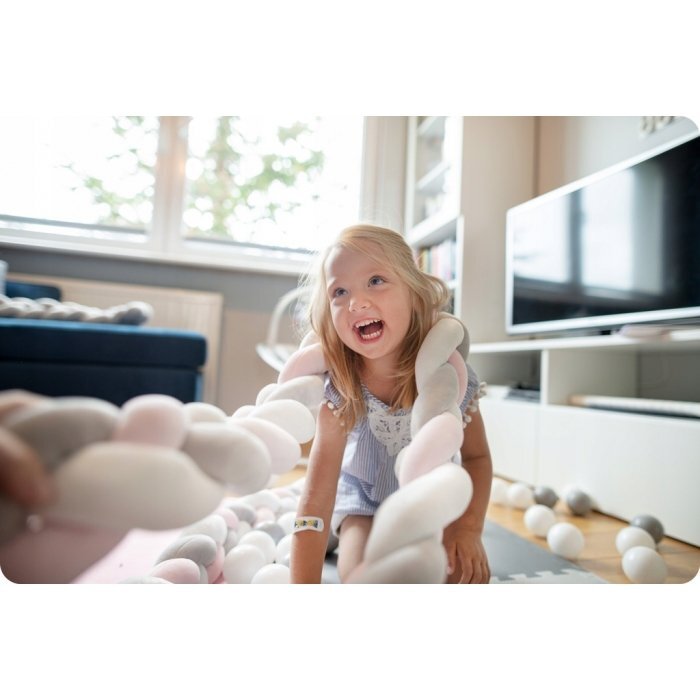 Ricokids Protectie laterala pentru patut impletita 2 m albastru