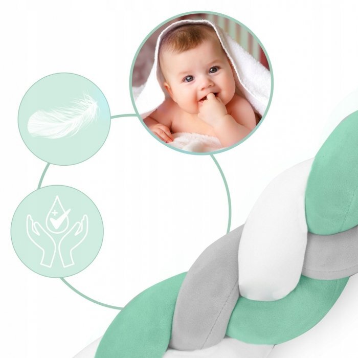 Ricokids Protectie laterala pentru patut impletita 3 m 722102 verde