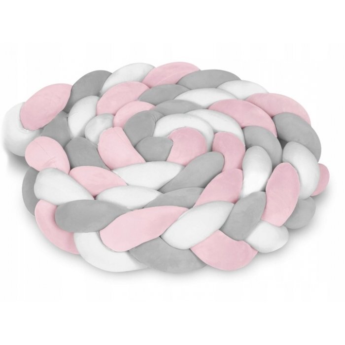 Ricokids Protectie laterala pentru patut impletita 3 m 722103 roz