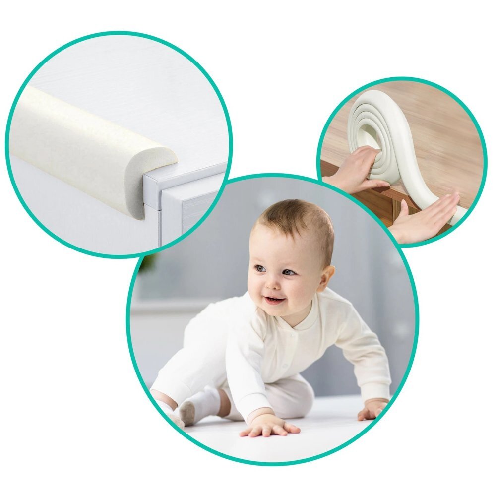 Ricokids Rola protectie multifunctionala din spuma pentru margini si muchii 6m Alb