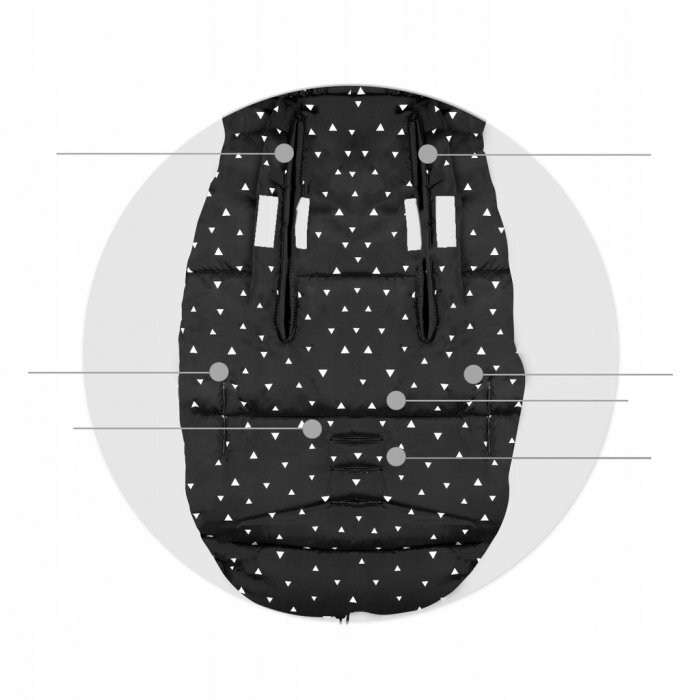 Ricokids Sac de dormit 95 x 48 cm Elmi 720007 Negru cu triunghiuri albe