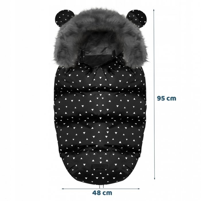 Ricokids Sac de dormit 95 x 48 cm Elmi 720007 Negru cu triunghiuri albe