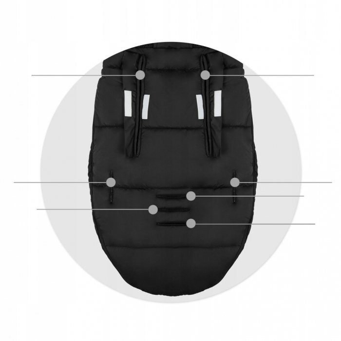 Ricokids Sac de dormit 95x48 cm potrivit pentru caruciorsanie Elmi Negru