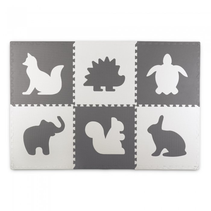 Ricokids Salteluta de joaca 180 x 120 cm cu animalute 6 bucati 7491 Gri