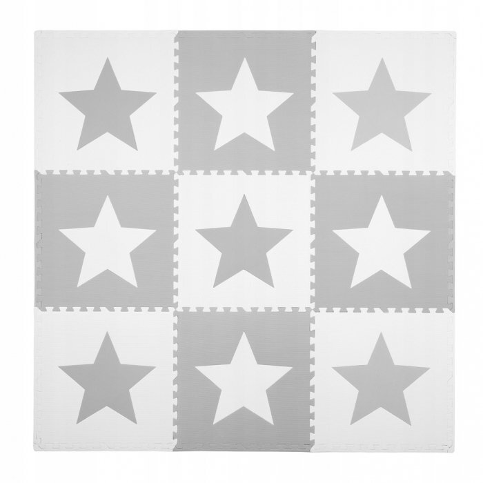 Ricokids Salteluta de joaca 180 x 180 cm 7502 gri cu stele