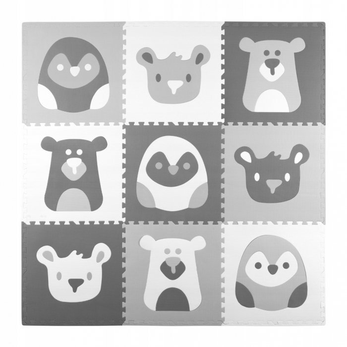 Ricokids Salteluta de joaca 180 x 180 cm 7503 gri cu animalute