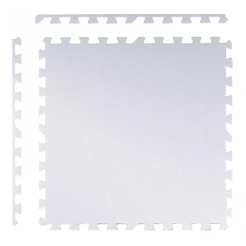 Ricokids Salteluta de joaca 4 piese puzzle pentru copii AlbRoz 120x120 din spuma groasa EVA inodoraizolator termic rezistenta la apausor de curatatantiderapanta