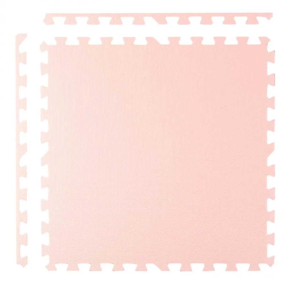 Ricokids Salteluta de joaca 4 piese puzzle pentru copii AlbRoz 120x120 din spuma groasa EVA inodoraizolator termic rezistenta la apausor de curatatantiderapanta