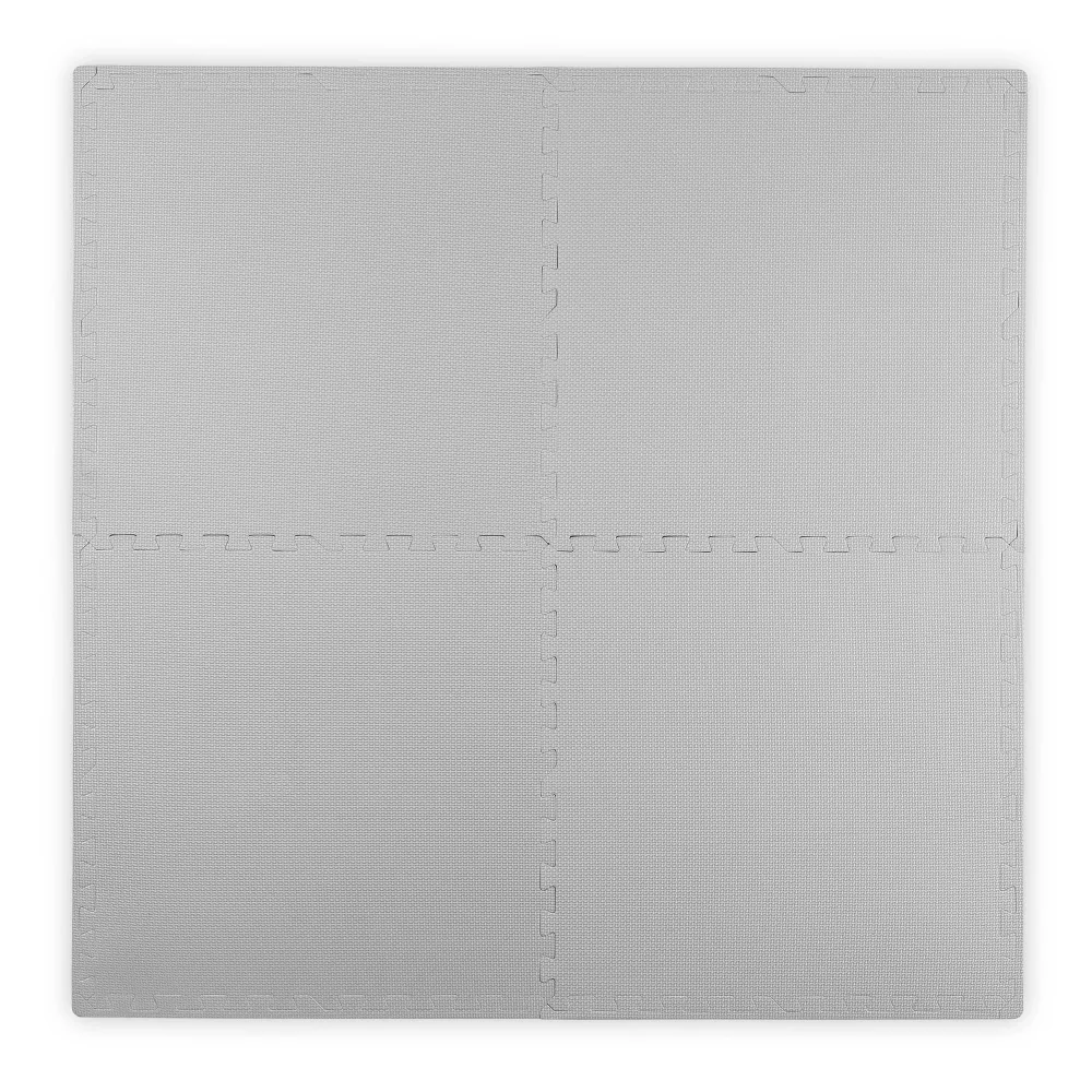 Ricokids Salteluta de joaca 4 piese puzzle pentru copii Gri 120x120 din spuma groasa EVA inodoraizolator termic rezistenta la apausor de curatatantiderapanta