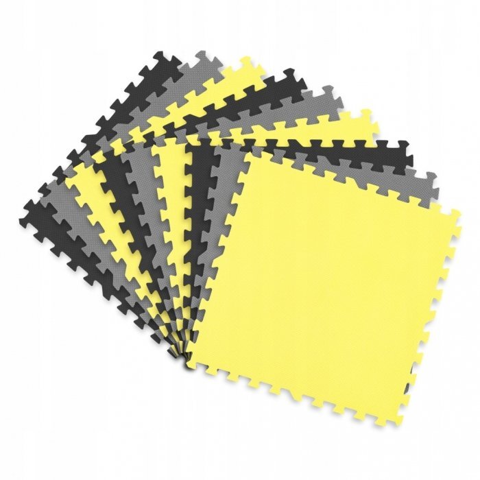 Ricokids Salteluta de joaca tip puzzle 180 X 180 cm galben gri negru