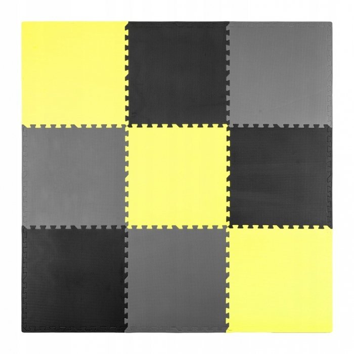Ricokids Salteluta de joaca tip puzzle 180 X 180 cm galben gri negru