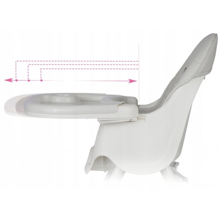 Ricokids Scaun de masa 3in1 transformabil in scaunel clasic cu cos de depozitare baza antiderapanta masuta reglabila suport picioare si husa detasabila Milo Gri