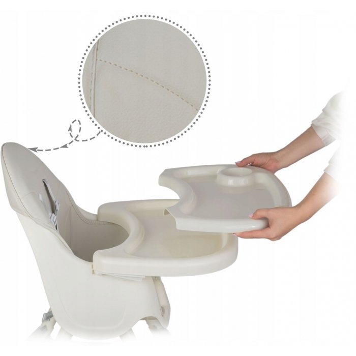 Ricokids Scaun de masa 3in1 transformabil in scaunel clasic cu cos de depozitare baza antiderapanta masuta reglabila suport picioare si husa detasabila Milo Gri
