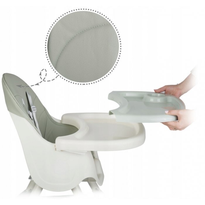 Ricokids Scaun de masa 3in1 transformabil in scaunel clasic cu cos de depozitare baza antiderapanta masuta reglabila suport picioare si husa detasabila Milo Verde