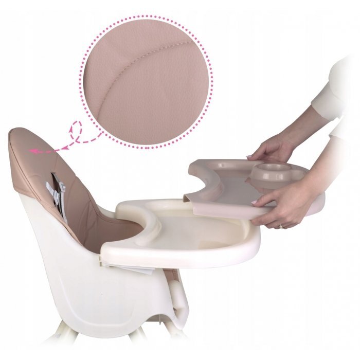 Ricokids Scaun de masa 3in1 transformabil in scaunel clasiccu cos de depozitarebaza antiderapantamasuta reglabilasuport picioare si husa detasabila Milo Roz
