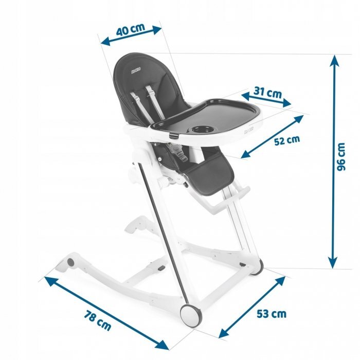 Ricokids Scaun de masa cu roti Tugo negru