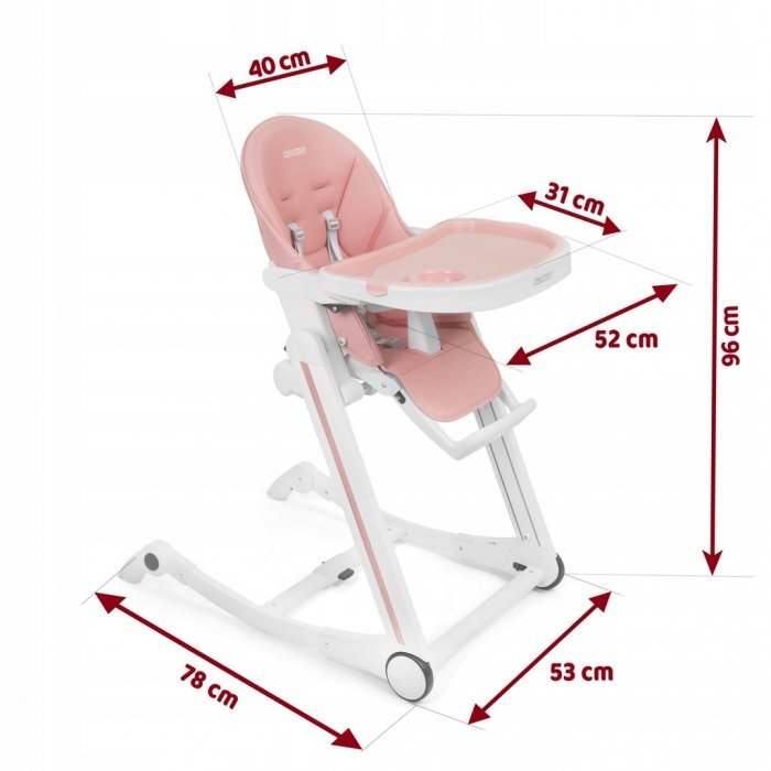 Ricokids Scaun de masa cu roti Tugo roz