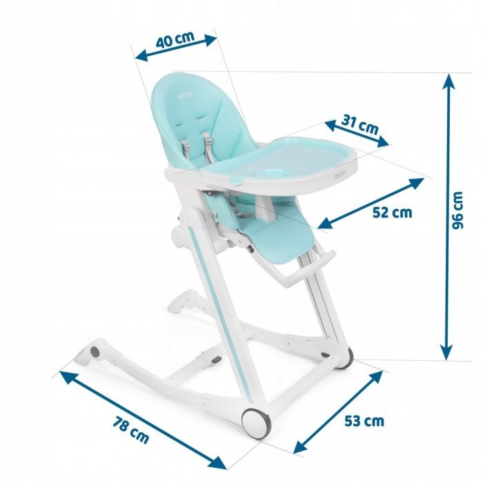 Ricokids Scaun de masa cu roti Tugo turcoaz