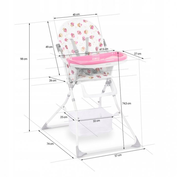 Ricokids Scaun de masa Eldo Alb Roz