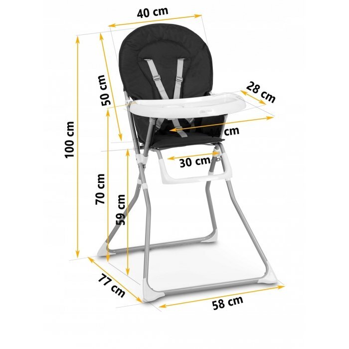 Ricokids Scaun de masa Fando Negru