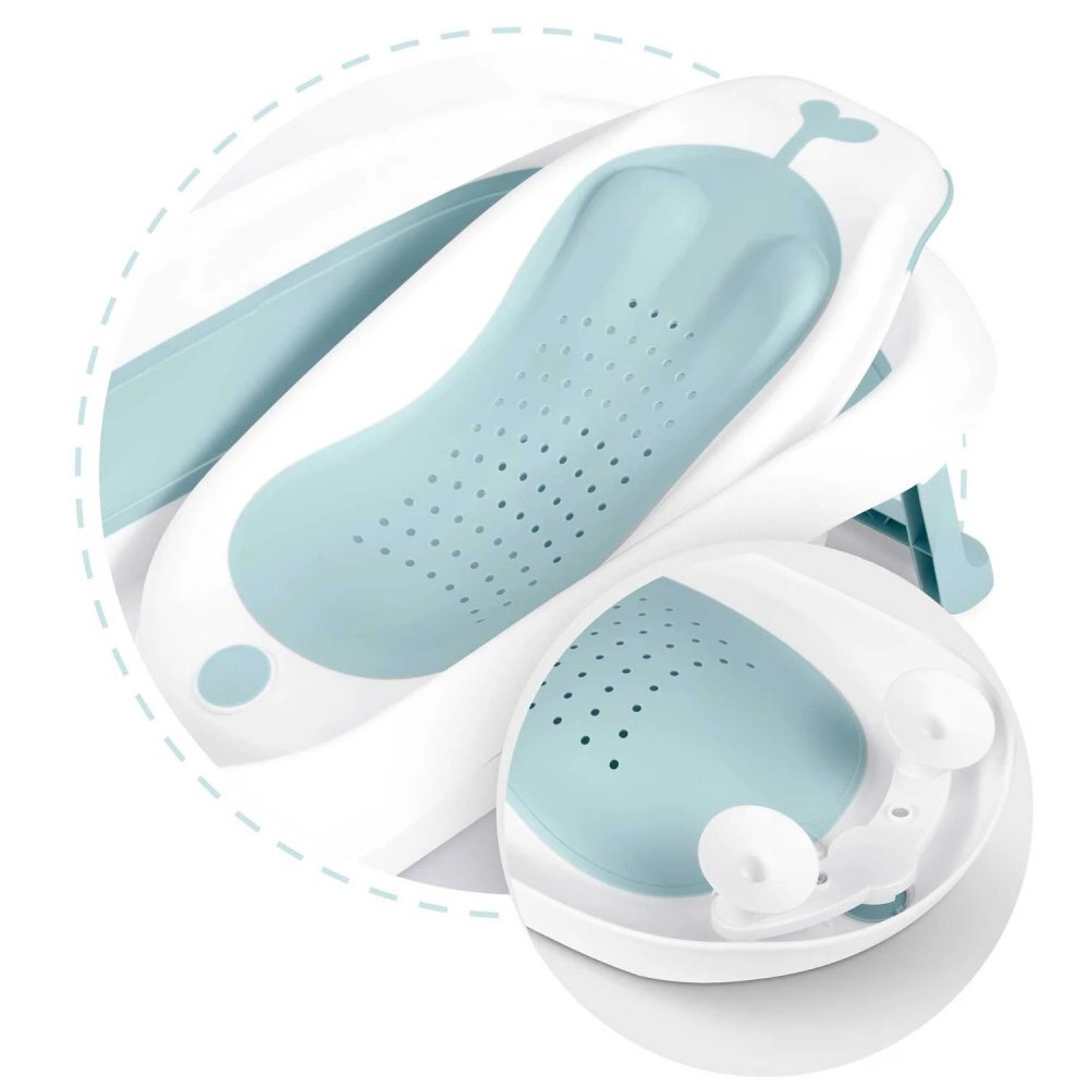 Ricokids Set cadita pliabila cu suport anatomic si termometru digital inclus Butterfly Blue