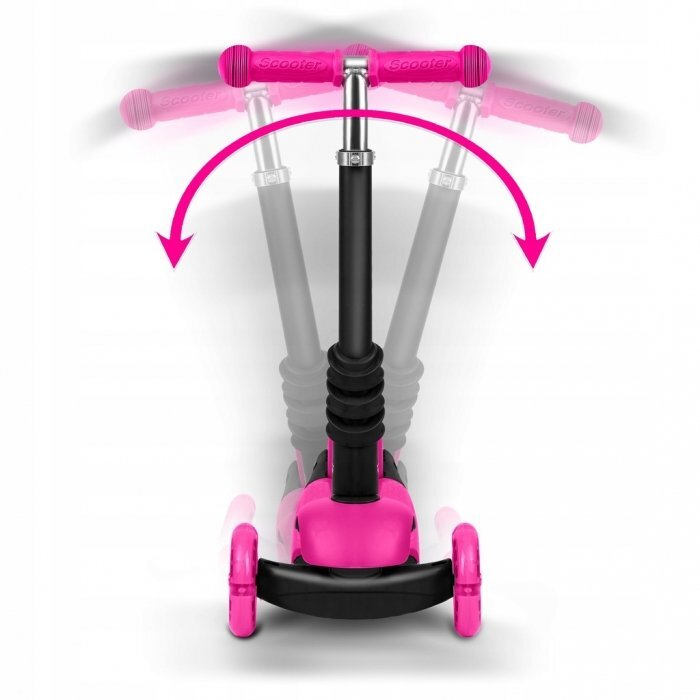 Ricokids Trotineta 3 in 1 pentru copii Buggy Roz cu scaunel reglabilinaltime ghidon reglabilaroti cu lumini LEDplatforma antiderapantacadru din aluminiumanere ergonomice si cosulet pentru accesorii