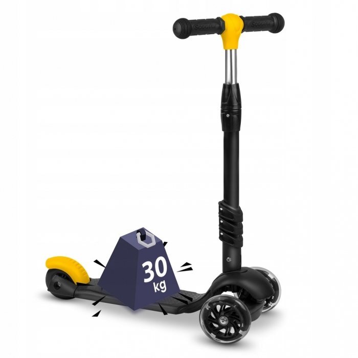 Ricokids Trotineta 3 in 1 pentru copii Cubi NegruGalben cu scaunelroti cu lumini LEDplatforma antiderapantacadru din aluminiumanere ergonomicegreutate suportata 30 kg varsta 3 ani+