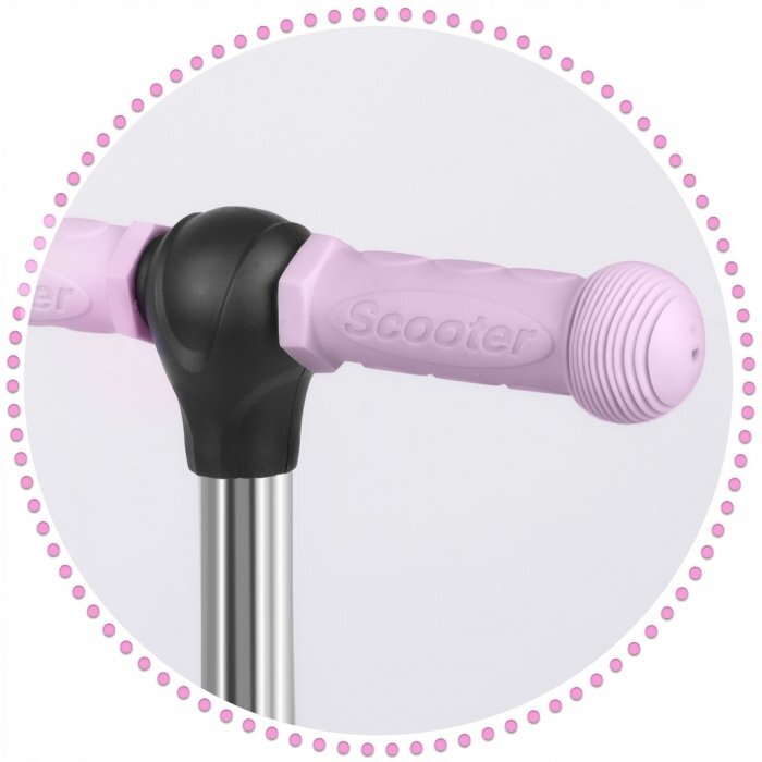Ricokids Trotineta 3 in 1 pentru copii Cubi Roz cu scaunelroti cu lumini LEDplatforma antiderapantacadru din aluminiumanere ergonomicegreutate suportata 30 kg varsta 3 ani+