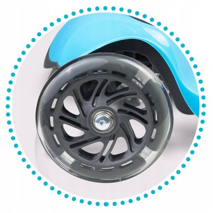 Ricokids Trotineta cu roti cu led Loco albastru pliabila ghidon reglabil greutate suportata 25 kg varsta 3 ani+