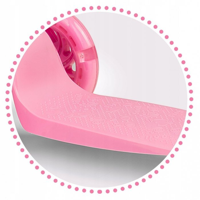 Ricokids Trotineta cu roti cu led Loco roz pliabila ghidon reglabil greutate suportata 25 kg varsta 3 ani+
