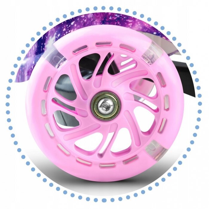 Ricokids Trotineta cu roti LED Piko Violet Roz reglabila din aluminiu greutate suportata 35 kg