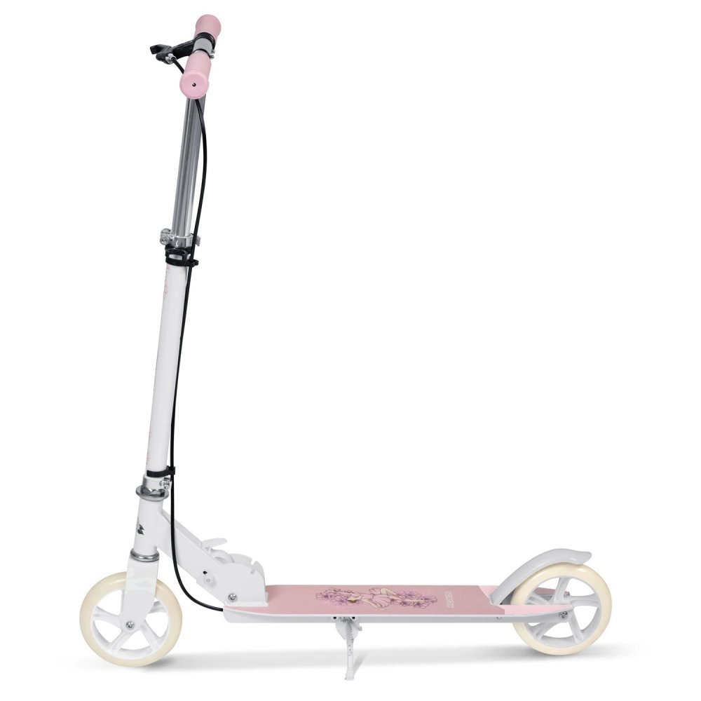 Ricokids Trotineta pentru copii Kodi Ballerina pliabila inaltime ghidon reglabila platforma antiderapanta roti din PU rezistente rulmenti ABEC-7 2 frane de mana si picior manere ergonomice pliabile si cric