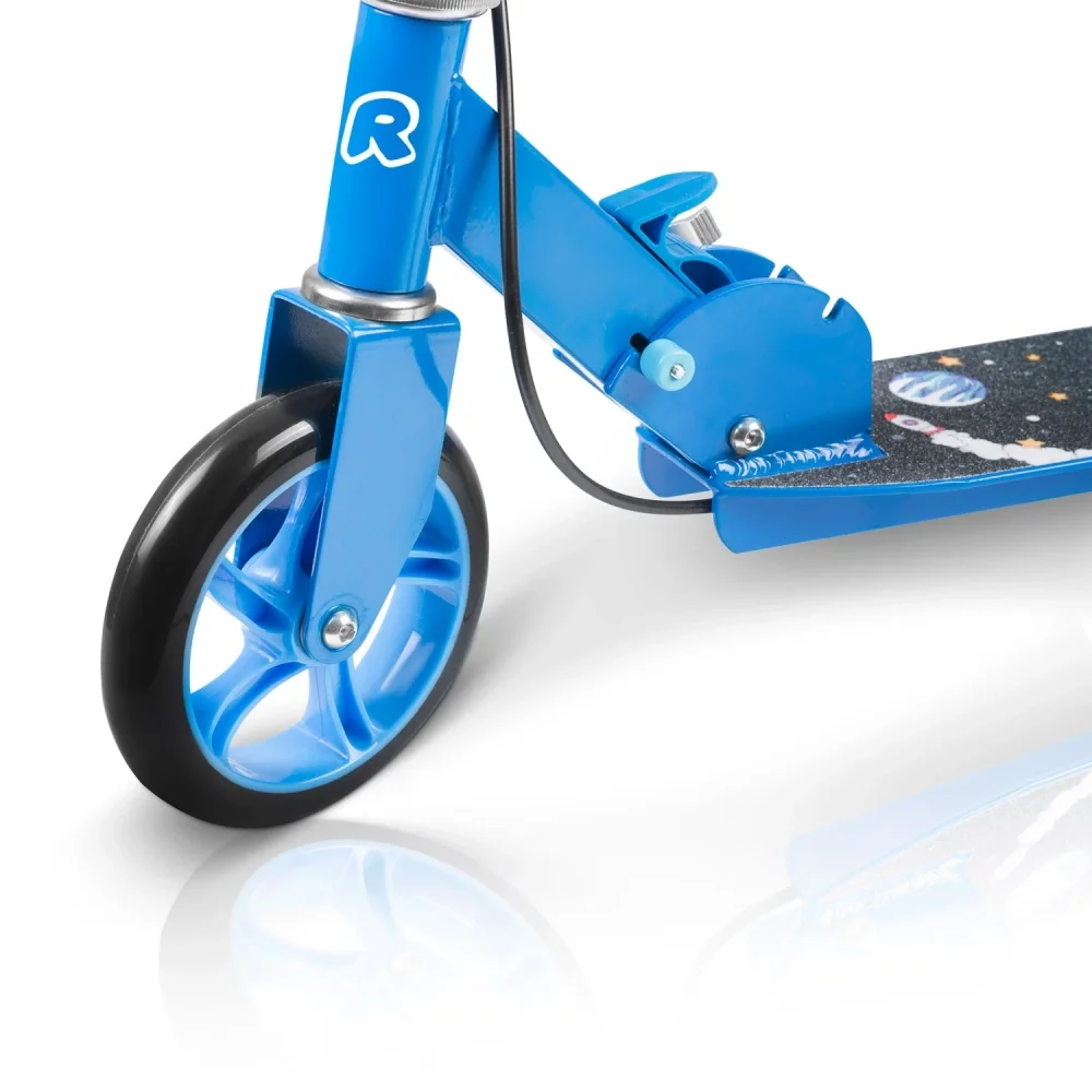 Ricokids Trotineta pentru copii Kodi Kosmos pliabila inaltime ghidon reglabila platforma antiderapanta roti din PU rezistente rulmenti ABEC-7 2 frane de mana si picior manere ergonomice pliabile si cric