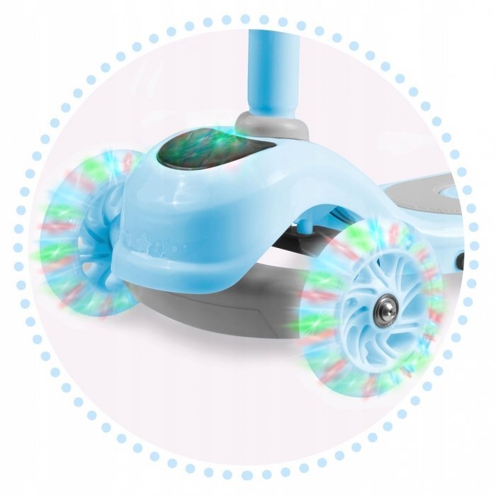 Ricokids Trotineta pentru copii Piko Albastru cu inaltime ghidon reglabilaroti cu lumi LEDcadru din aluminiu platforma antiderapantagreutate admisa 35 kg