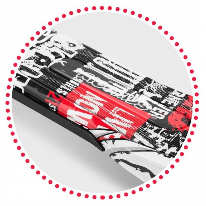 Ricokids Trotineta pentru copii Piko NegruAlbRosu cu inaltime ghidon reglabilaroti cu lumi LEDcadru din aluminiu platforma antiderapantagreutate admisa 35 kg