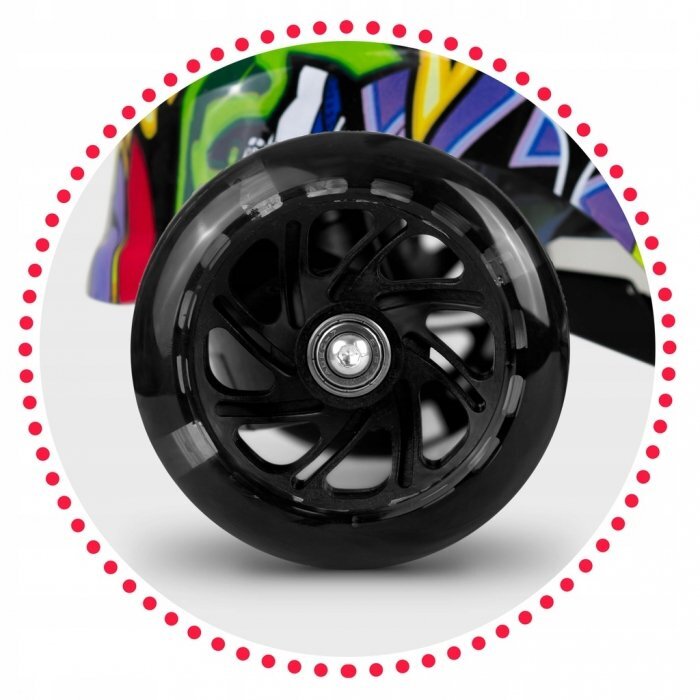 Ricokids Trotineta Piko negru-galben cu ghidon reglabil iluminare Led platforma antiderapanta greutate admisa 35 kg