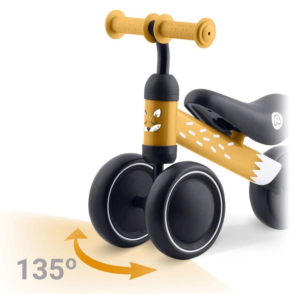 Ricokids Vehicul Ride On fara pedale Cross Country Brown De la 12 luni Cadru metalic usor si rezistent Sezut confortabil din spuma moale Manere ergonomice antiderapante Roti din PP rezistent si silentios