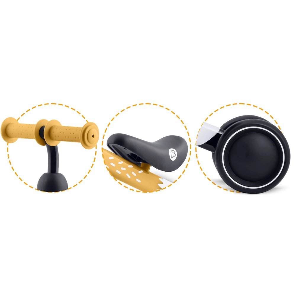 Ricokids Vehicul Ride On fara pedale Cross Country Brown De la 12 luni Cadru metalic usor si rezistent Sezut confortabil din spuma moale Manere ergonomice antiderapante Roti din PP rezistent si silentios