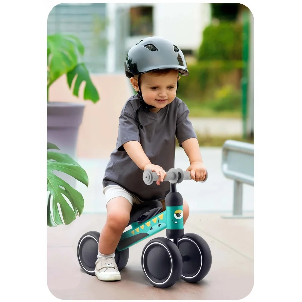 Ricokids Vehicul Ride On fara pedale Cross Country Dino De la 12 luni Cadru metalic usor si rezistent Sezut confortabil din spuma moale Manere ergonomice antiderapante Roti din PP rezistent si silentios