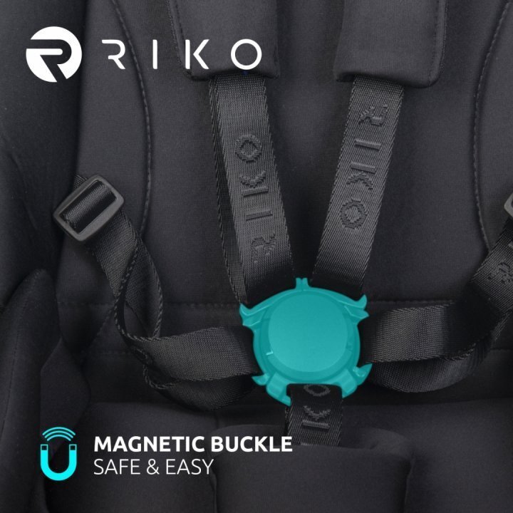 Riko Carucior 4 in 1 pentru copii Velar Magma Premium Line cu parte sport scoica auto testata ADAC i-Size omologat R129 cu baza isofix accesorii incluse pana la 22 kg Negru