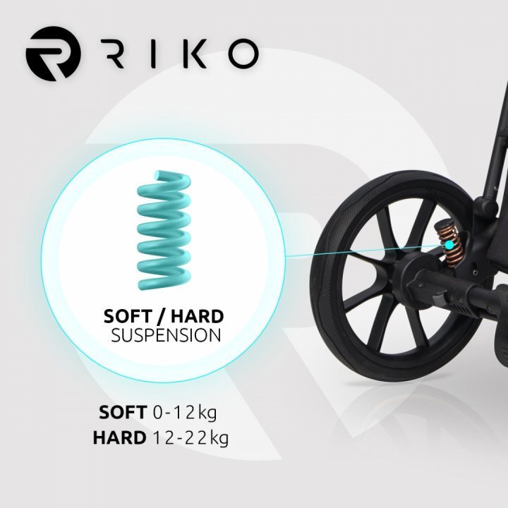 Riko Carucior 4 in 1 pentru copii Velar Magma Premium Line cu parte sport scoica auto testata ADAC i-Size omologat R129 cu baza isofix accesorii incluse pana la 22 kg Negru